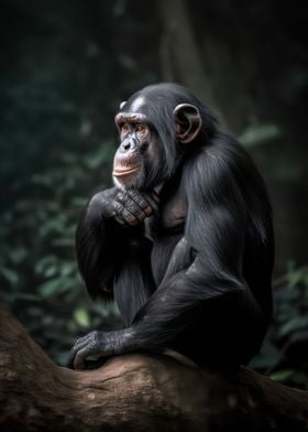 Serious chimpanzee