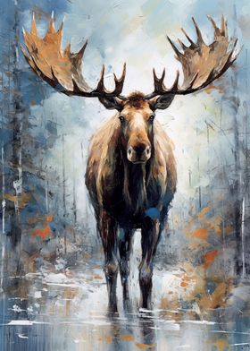 Palette Moose painting