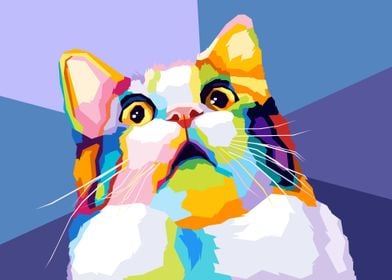 Cute Cat Meme Wpap Pop Art