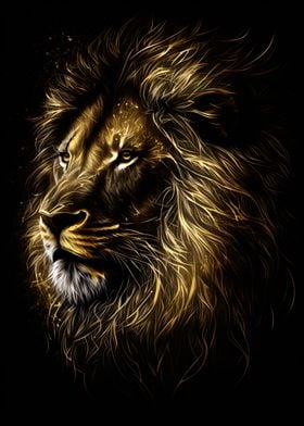 Lion Black gold dark BG