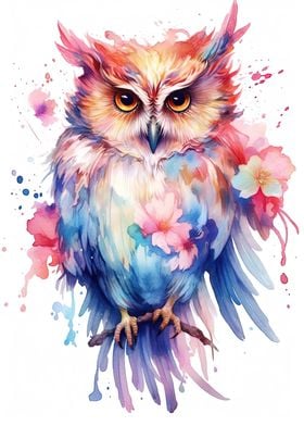 Watercolor Owl Painting