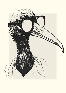 Black Stork Illustration