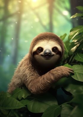 Cute Sloth in the Wild