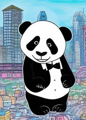 Panda in city