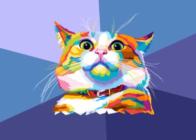 Cute Cat Meme Pop Art