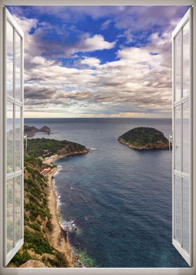 Window view landscape sea