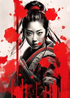 Samurai Girl Japan Art