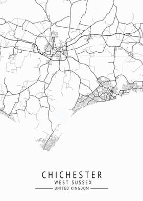 Chichester UK City Map