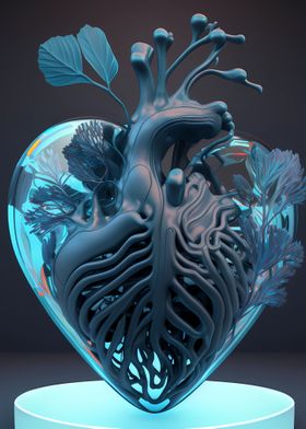 Modern glass heart