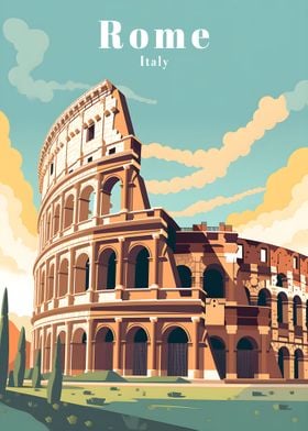 Rome Italy Travel Poster