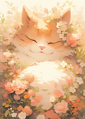 Tranquil Blossoms Cat