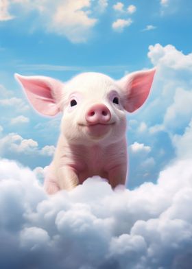 Cute Piglet Cloudscape