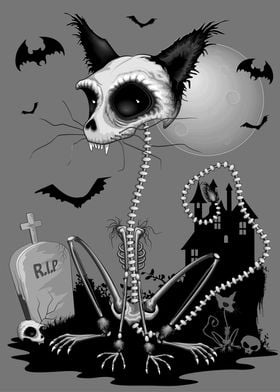 Cat Skeleton Zombie