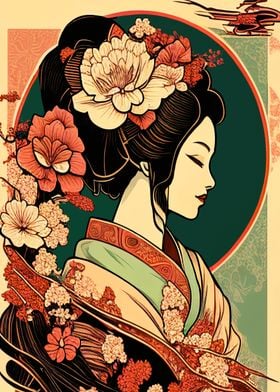 Geisha flower art