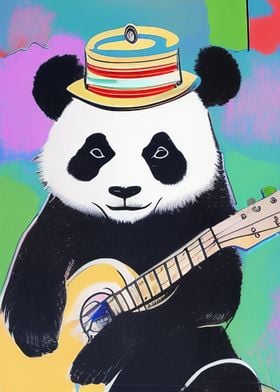Panda playing guitar