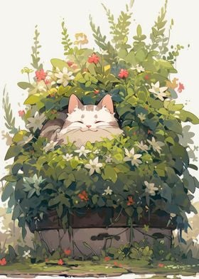 Floral Cat Dreamer