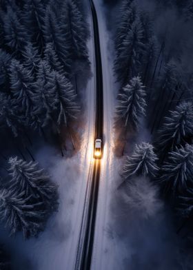 Night Drive in Winterland