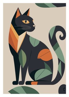 Cat Floral Illustration