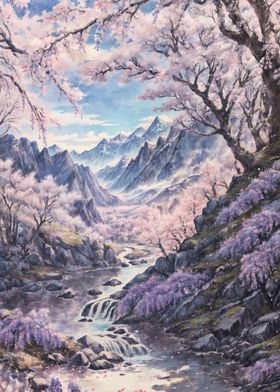 Sakura in the mountains