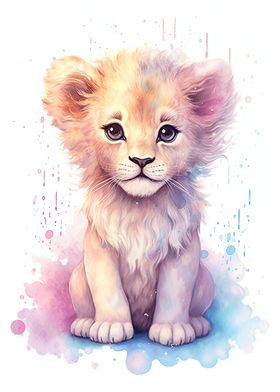 Watercolor Baby Leopard