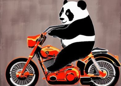 Panda riding a bike