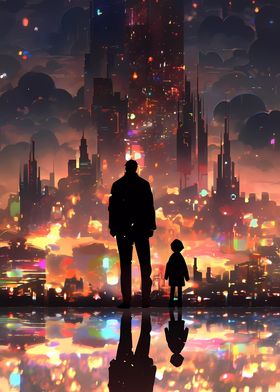 Cyberpunk Anime City 