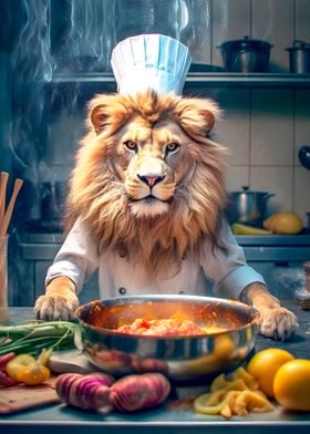 Lion cooking kitchen