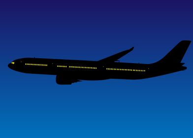 Jet Airliner at Night