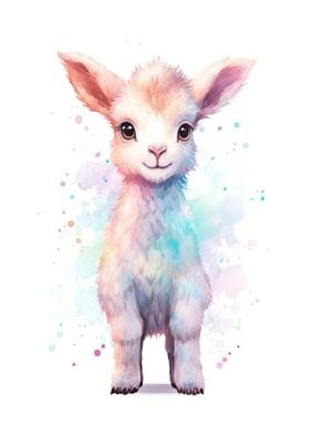 Watercolor Baby Goat