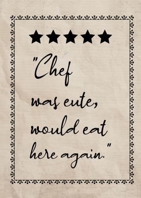 Cute Restaurant Chef Quote