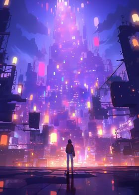 Cyberpunk Anime City 