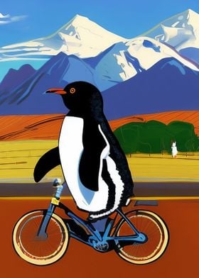 Penguin riding Bicycle