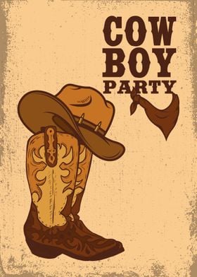 Cowboy party poster