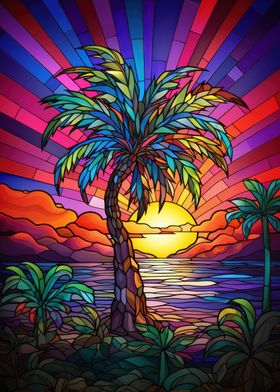 Vibrant Tropical Palm Tree