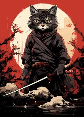 Ukiyo e Japanese Ninja