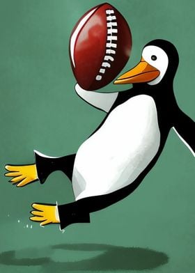 Penguin playing Rugby