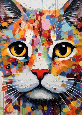 Cat Pop Art Abstract Cat