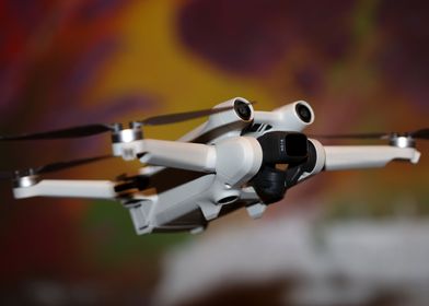 Flying drone copter macro