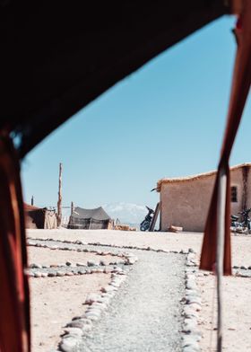 A desert path to mountain