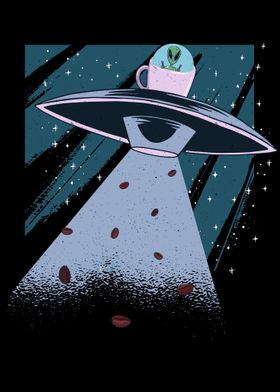 Alien UFO and coffee  Fun