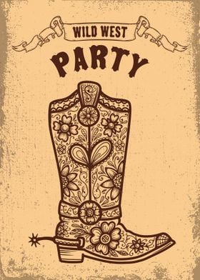 Wild west party poster