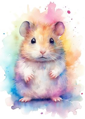 Cute Watercolor Hamster
