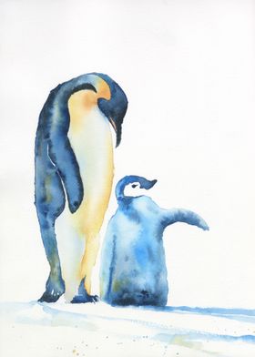 Penguin Watercolor art