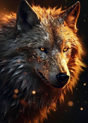 Golden white wolf