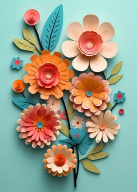 Paper Flowers Retro