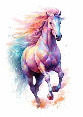 Cute Watercolor Horse