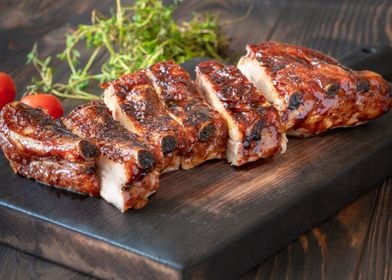 Grilled pork ribs