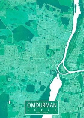 Omdurman Map Watercolor