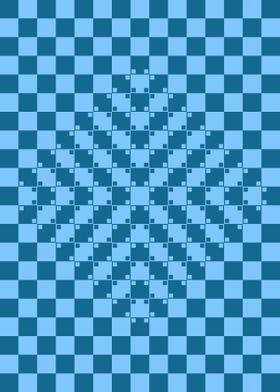 Blue Geometric Illusion