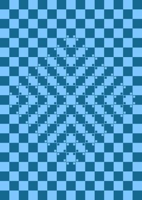 Blue Geometric Illusion